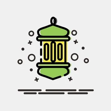 Icon islamic lantern. Islamic elements of Ramadhan, Eid Al Fitr, Eid Al Adh.. Stock Illustration