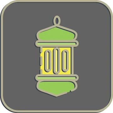 Icon islamic lantern. Islamic elements of Ramadhan, Eid Al Fitr, Eid Al Adh.. Stock Illustration