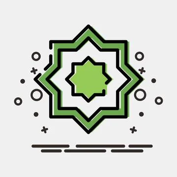 Icon islamic ornament. Islamic elements of Ramadhan, Eid Al Fitr, Eid Al Ad.. Stock Illustration