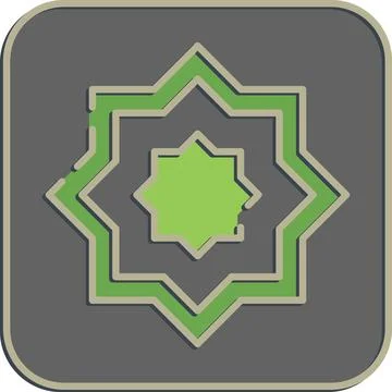 Icon islamic ornament. Islamic elements of Ramadhan, Eid Al Fitr, Eid Al Ad.. Stock Illustration