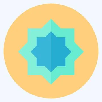 Icon Islamic Star - Flat Style - Simple illustration Stock Illustration