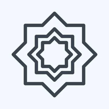 Icon Islamic Star - Line Style - Simple illustration Stock Illustration