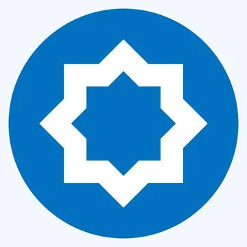 Icon Islamic Star - Long Shadow Style - Simple illustration Stock Illustration