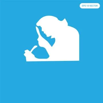 Icon isolated on blue background Free Stock Illustration