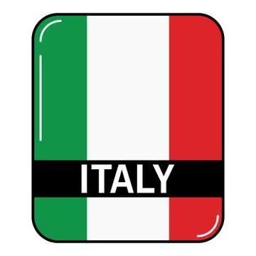 Icon with the Italian flag in linear flat style. A design concept for the web Stock Illustration