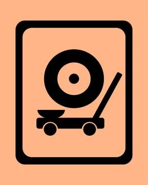 Icon of Jack and wheels. Stock-Illustration