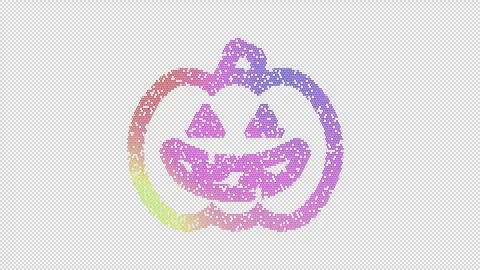 Icon jack o lantern is made up of LED square shapes that shimmer and flicker. Stock Footage 297848256