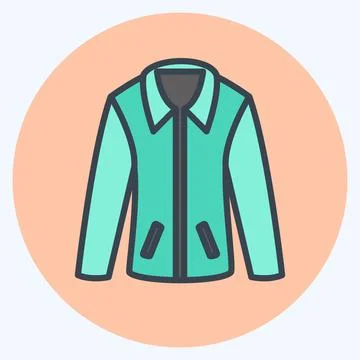 Icon Jacket. suitable for men accessories symbol. color mate style. simple de Stock Illustration
