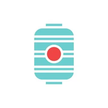 Icon of Japanese Lantern with Striped Pattern Stock Illustration