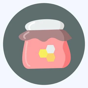 Icon Jar of Honey. suitable for Bee Farm. Flat Style. simple design editable. Illustrazione stock