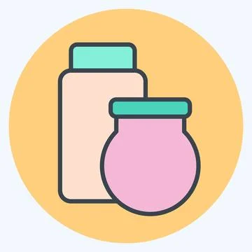 Icon Jars. related to Waste Sorting symbol. color mate style. design editable Stock Illustration