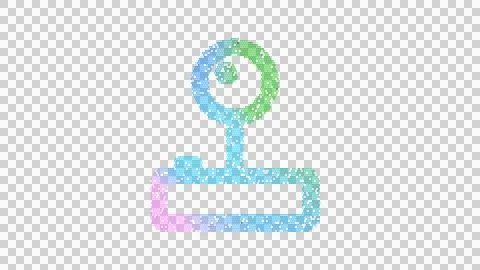 Icon joystick is made up of LED square shapes. There are bright diodes and there 스톡 일러스트