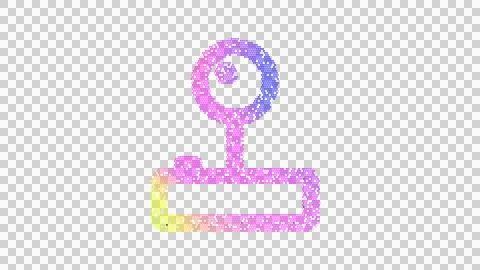 Icon joystick is made up of LED square shapes. There are bright diodes and there 스톡 일러스트