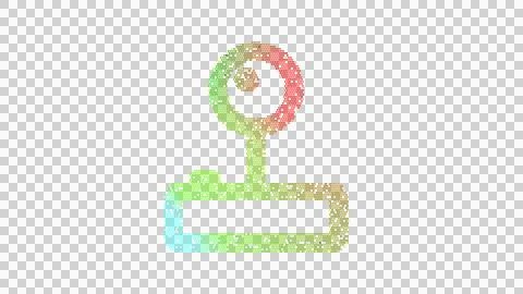 Icon joystick is made up of LED square shapes. There are bright diodes and there 스톡 일러스트