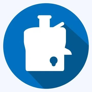 Icon Juice Maker - Long Shadow Style - Simple illustration,Editable stroke 스톡 일러스트