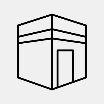 Icon kaaba mecca. Islamic elements of Ramadhan, Eid Al Fitr, Eid Al Adha. I.. Illustrazione stock
