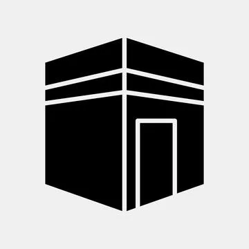 Icon kaaba mecca. Islamic elements of Ramadhan, Eid Al Fitr, Eid Al Adha. I.. Illustrazione stock