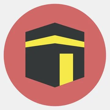 Icon kaaba mecca. Islamic elements of Ramadhan, Eid Al Fitr, Eid Al Adha. I.. イラスト素材