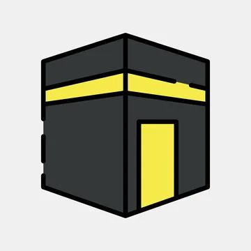 Icon kaaba mecca. Islamic elements of Ramadhan, Eid Al Fitr, Eid Al Adha. I.. Illustrazione stock