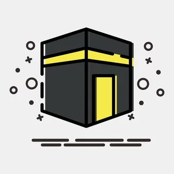 Icon kaaba mecca. Islamic elements of Ramadhan, Eid Al Fitr, Eid Al Adha. I.. Illustrazione stock