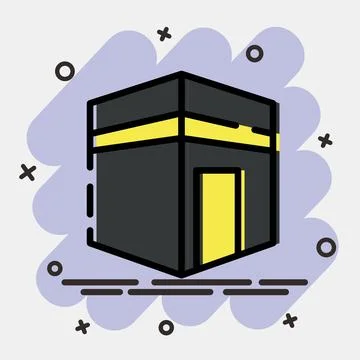 Icon kaaba mecca. Islamic elements of Ramadhan, Eid Al Fitr, Eid Al Adha. I.. Illustrazione stock