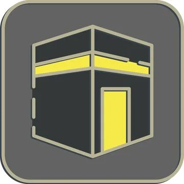 Icon kaaba mecca. Islamic elements of Ramadhan, Eid Al Fitr, Eid Al Adha. I.. Stock Illustration