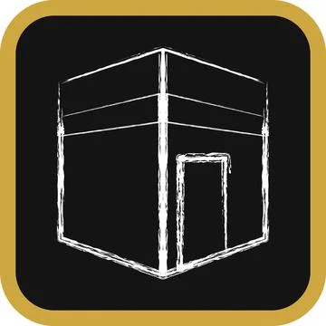 Icon kaaba mecca. Islamic elements of Ramadhan, Eid Al Fitr, Eid Al Adha. I.. Stock Illustration