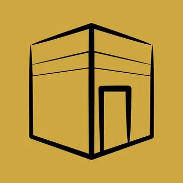Icon kaaba mecca. Islamic elements of Ramadhan, Eid Al Fitr, Eid Al Adha. I.. Stock Illustration