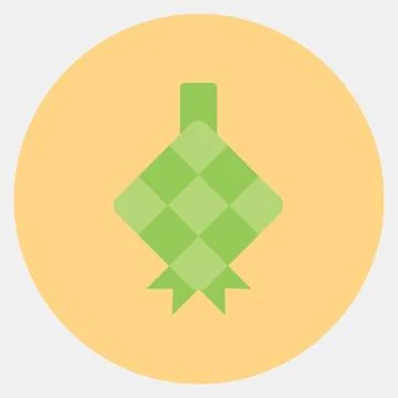 Icon ketupat. Islamic elements of Ramadhan, Eid Al Fitr, Eid Al Adha. Icons.. Stock Illustration