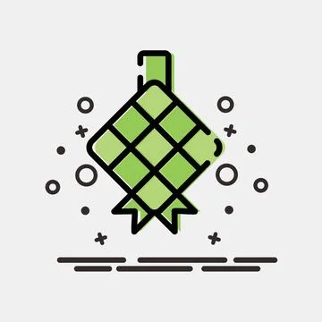 Icon ketupat. Islamic elements of Ramadhan, Eid Al Fitr, Eid Al Adha. Icons.. イラスト素材