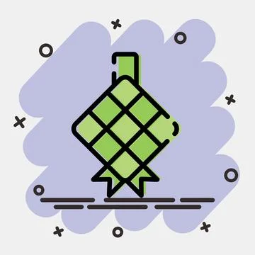 Icon ketupat. Islamic elements of Ramadhan, Eid Al Fitr, Eid Al Adha. Icons.. Illustrazione stock