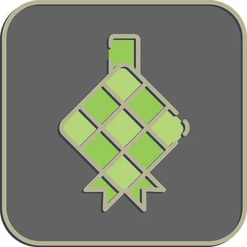 Icon ketupat. Islamic elements of Ramadhan, Eid Al Fitr, Eid Al Adha. Icons.. Stock Illustration