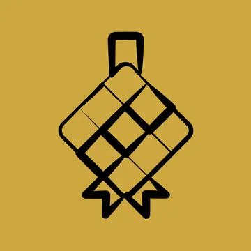 Icon ketupat. Islamic elements of Ramadhan, Eid Al Fitr, Eid Al Adha. Icons.. Illustrazione stock