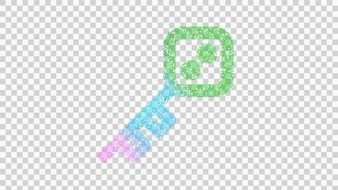 Icon key skeleton is made up of LED square shapes. There are bright diodes and Stock Illustration