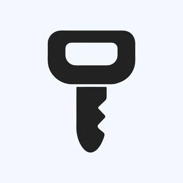Icon Key. suitable for education symbol. glyph style. simple design editable. Illustrazione stock