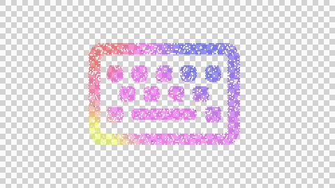 Icon keyboard is made up of LED square shapes. There are bright diodes and there Illustrazione stock