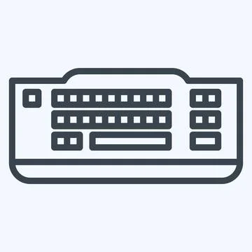 Icon Keyboard. suitable for Computer Components symbol. line style. simple de Stock Illustration
