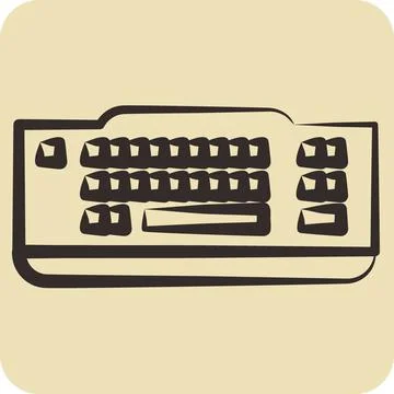 Icon Keyboard. suitable for Computer Components symbol. hand drawn style. s.. Illustrazione stock