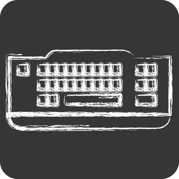 Icon Keyboard. suitable for Computer Components symbol. chalk Style. simple.. Stock Illustration