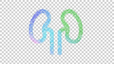 Icon kidneys is made up of LED square shapes. There are bright diodes and there Stock Illustration