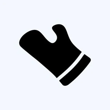 Icon Kitchen Glove. suitable for Bakery symbol. glyph style. simple design ed Ilustração Stock