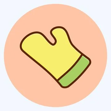 Icon Kitchen Glove. suitable for Bakery symbol. flat style. simple design edi Stock Illustration
