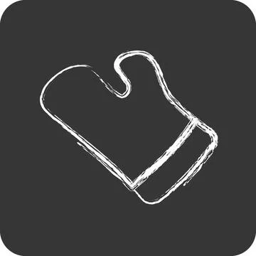 Icon Kitchen Glove. suitable for Bakery symbol. chalk Style. simple design .. Ilustração Stock