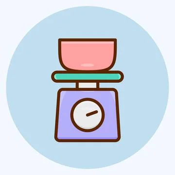 Icon Kitchen Scales. suitable for Bakery symbol. flat style. simple design ed Stock Illustration