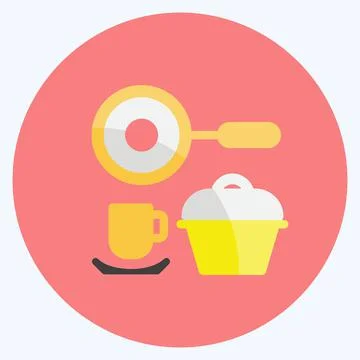 Icon Kitchen Set. suitable for Community symbol. flat style. simple design ed Stock Illustration