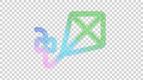 Icon kite is made up of LED square shapes. There are bright diodes and there are Stock Illustration