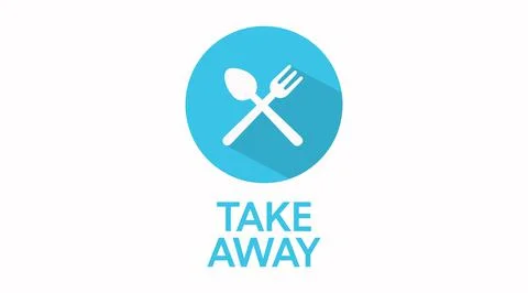 Icon with a knife and a fork, Blue and White Stock Illustration