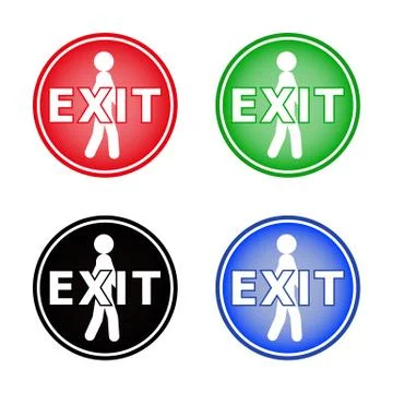 Icon labeled Exit Stock Illustration