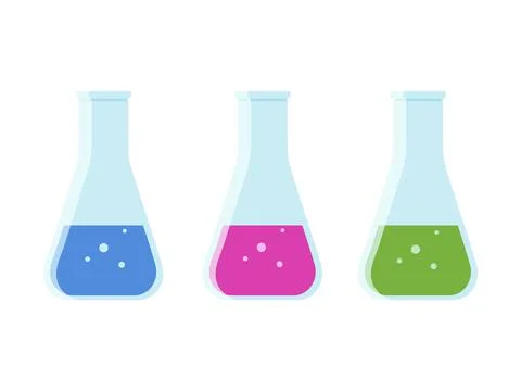 The icon of laboratory flasks. Vector illustration Stock Illustration