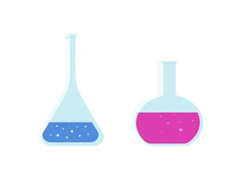 The icon of laboratory flasks. Vector illustration Stock Illustration